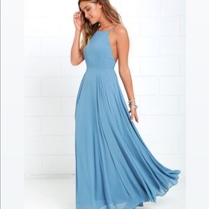 Mythical Kind of Love Slate Blue Maxi Dress